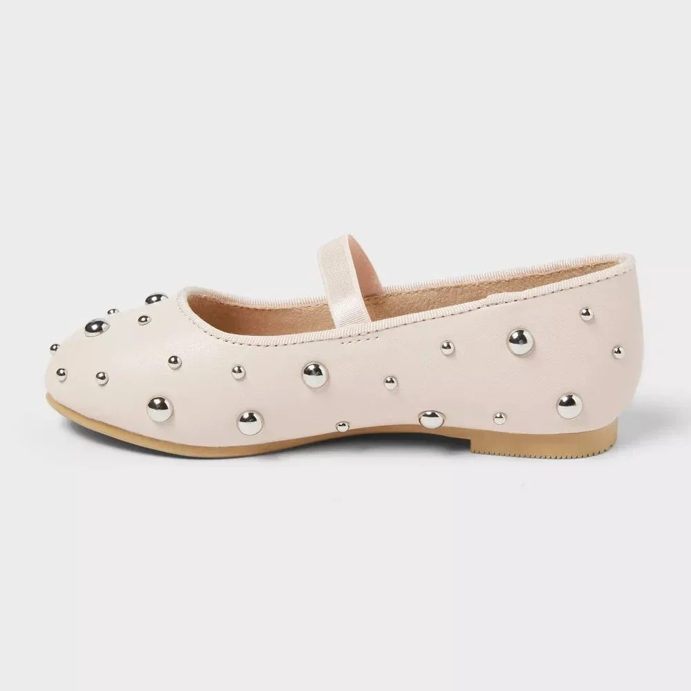 Cat & Jack Heather Stud Ballet Flats‎ Blush Toddler Size 5 New With Tags